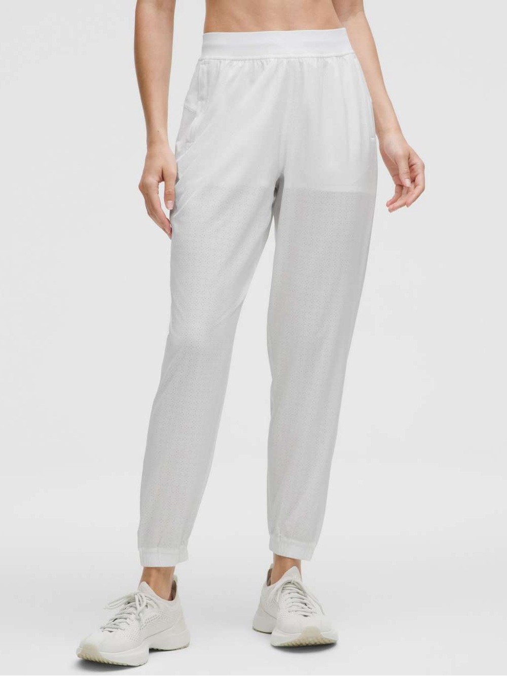 Lululemon Adapted State Perforated High Rise Jogger Pants White 14 NWT